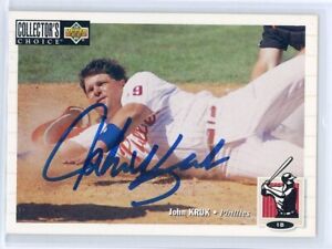 John Kruk Hand Signed Baseball Card Authentic Autograph L5.10
