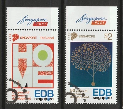 2011 Economic Development Board SINGAPORE 50th Anniv 2V CTO SG#1999-2000 - Image 1 of 2