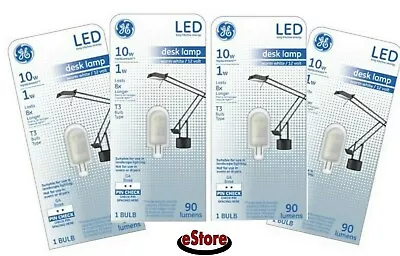Four(4) GE LED Desk Lamp Light Bulb Warm White 10W Replacement 1W T3 G4 Base NEW - Image 1 of 2