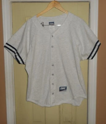 复古自行车纽扣棒球球衣衬衫 - 男式大号 - 灰色 - 罕见 - 美国 — 第 1/4 张图片