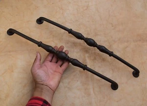 19' Cast iron door gate Extra large handle vintage pull handle Home Decor 2 pcs - Picture 1 of 7