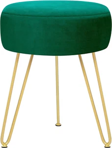 Multifunctional Vanity Stools - Velvet round Ottoman Modern Dressing Stool -Upho - Picture 1 of 7