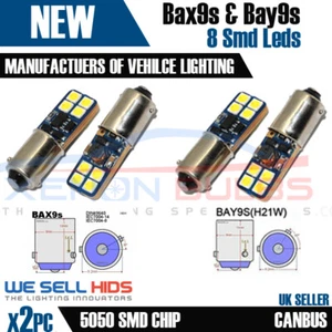 2x H6W White canbus Sidelight Reverse Bulbs 8smd SMD Error Free BAX9S BAY9S 3030 - Picture 1 of 1