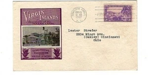1937 Virgin Islands Territorial Possessions Series First Day Illustrated Cover - Picture 1 of 1