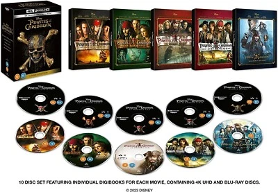 PIRATES OF THE CARIBBEAN 1-5 4K UHD Blu-Ray Box Set BRAND NEW - Image 1 of 3