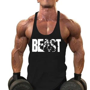 NEW Universal Men Gym Bodybuilding Tank Top Stringer Fitness Shirt VEST - Picture 1 of 19