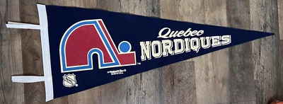 Vintage Hockey Quebec Nordiques (Colorado Avs) 1979 Replica Pennant w/ Tassels - Image 1 of 4