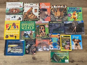 Lot of 17 Children's Animal Theme Picture Books Homeschool Dogs, Snake, Leopards - Picture 1 of 14