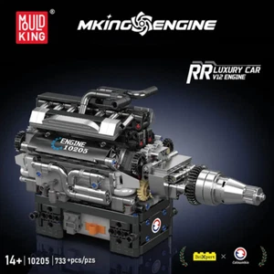 MouldKing 10205 Motorized Electronic Control Dynamic Rolls Royce V12 Motor Engine - Bild 1 von 9