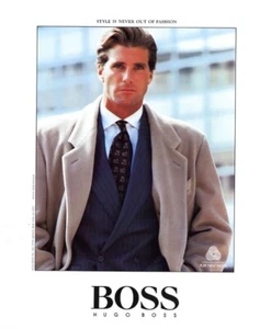 1988 Hugo Boss Bob Krieger Michael Flinn anuncio de revista de 1 página - Imagen 1 de 1