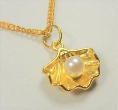 COLLAR COLGANTE VIN&SUE RODIO CONCHA DE ALMEJA DE ORO NÁUTICO MODA PLAYA Foto 1 de 4