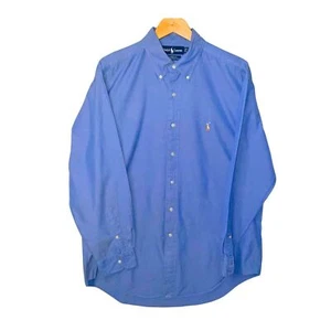 Ralph Lauren Mens Blue Shirt 16 Yarmouth Logo Long Sleeve Button Up Preppy Dress - Picture 1 of 10