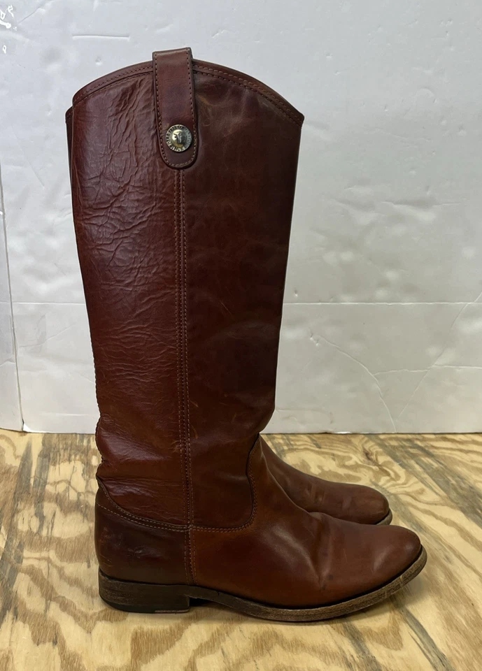 Botas de equitación Frye para mujer Melissa botón altas de cuero antiguo 7,5B ecuestres Foto 1 de 4
