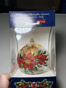 Bellagio de Navidad italiano boca vidrio soplado adorno pintado a mano en Italia  - Imagen 1 de 8