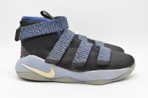 Nike LeBron Soldier XI 11 Black & Deep Royal Blue GS Sneaker 918368-005 Size 13C - Picture 1 of 8