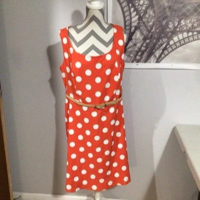 Dressbarn в горошек многоцветный без рукавов подпоясанный назад молнии платье-футляр 16 Вт - Изображение 1 из 4