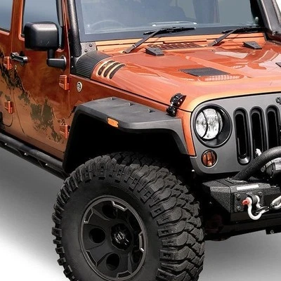 For Jeep Wrangler 97-06 Hurricane Textured Black Front & Rear Fender Flares Kit Foto 1 de 4