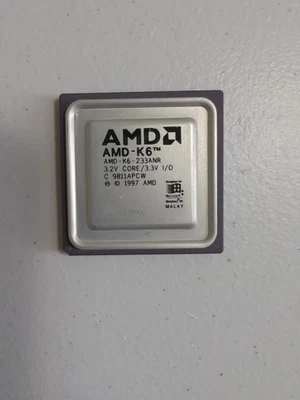 AMD AMD-K6-233ANR 233MHz 3.2V CORE/3.3V Ceramic Processor / CPU  - Image 1 of 4