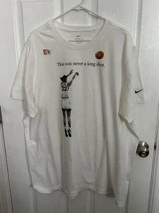 New CAITLIN CLARK "NEVER A LONG SHOT" T-SHIRT SIZE 2XL SOLD OUT NIKE SHIRT - Picture 1 of 7