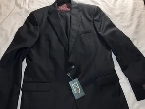 TED BAKER NO GEWÖHNLICH JOE SCHWARZER ANZUG 46 LANG 40 TAILLE UNVOLLENDET 100 % WOLLE 795 $ - Bild 1 von 19