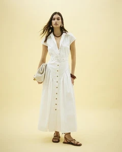 River Island Womens White Tea Maxi Dress Size 12 - Picture 1 of 15