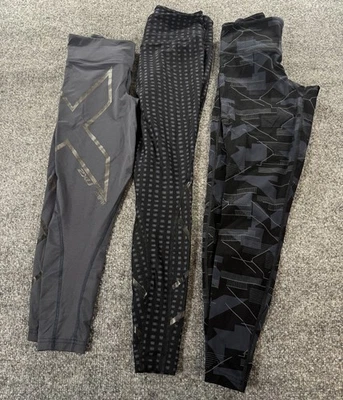 2XU Mujer Cintura Alta Leggings Compresión XS Lote De 3 Negro Gris Ropa Activa Foto 1 de 4
