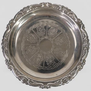 Vintage Silver Plated EP On Steel Ornate Wine Coaster Made in Italy 4" - 1 Plate - Picture 1 of 9
