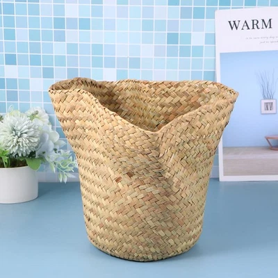  Blumenübertopf Geflochten Blumenkörbe Natürlicher Geflochtener Korb - Bild 1 von 4