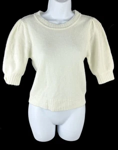 Women's Z Supply Cassandra Ivory Short Sleeve Wool Alpaca Sweater Size S NWTS - Picture 1 of 5