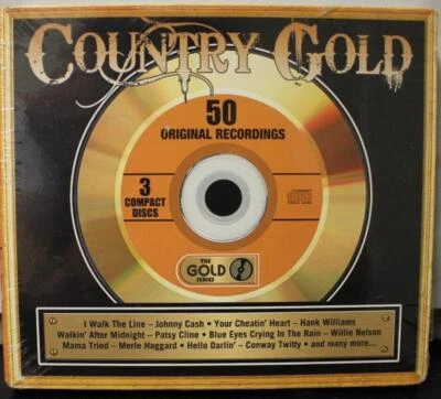 Country Gold 50 Original Recordings 3 CDs(Gold Series)Brand New Free Shipping - Image 1 of 2