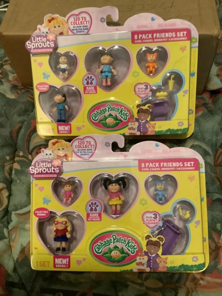 8 Pak 2017 Cabbage Patch Kids Little Sprouts Series 1 Set RARE Pet #1