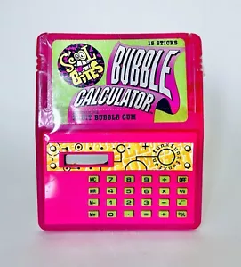 Vintage 1995 AMUROL CALCOLATRICE BOLLE Bubble Gum contenitore caramelle 5"" ROSA CALDO - Foto 1 di 5