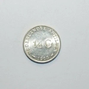 1965, 1/4 Gulden Netherlands Silver Very Low Mint Only 500k Minted Value Coin - Picture 1 of 5
