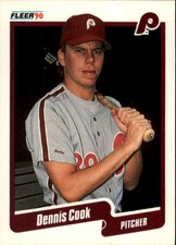 1990 Fleer Philadelphia Phillies Baseball Card #554 Dennis Cook
