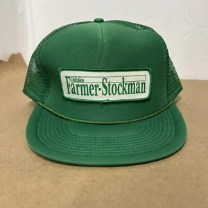 Idaho Farmer Stockman Hat Cap Trucker Rope Mesh Patch Mesh Snapback VTG Green - Picture 1 of 9