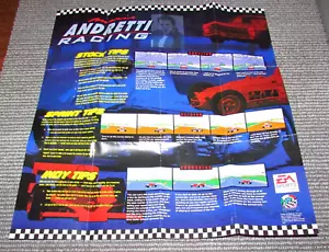 Póster Mario Andretti Racing 2 caras Sega Genesis auténtico - Imagen 1 de 3