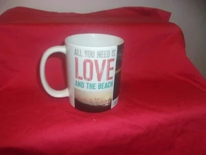 ALL YOU NEED IS LOVE & THE BEACH COFFEE CUP NEW - Picture 1 of 4