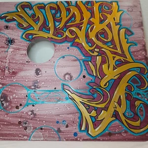 Original Kunstmalerei signiert Künstler Graffiti - zeitgenössische Acrylkunst 18x17 in - Bild 1 von 9