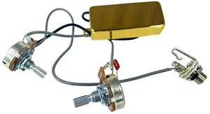 Gold "Snake Oil" Mini Humbucker Pre-Wired Guitar Pickup with Volume & Tone - Picture 1 of 4