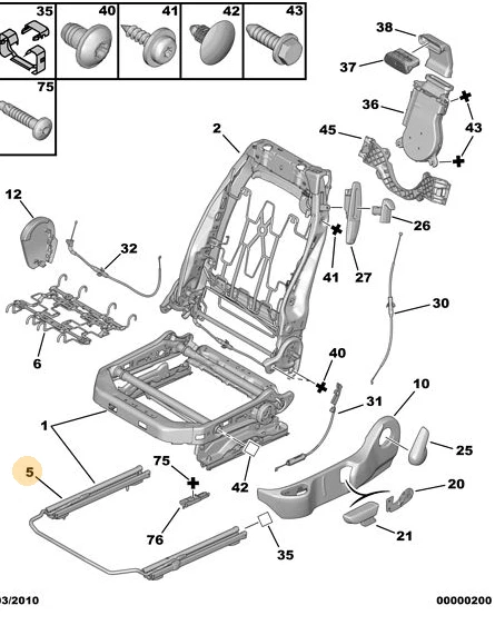 SLITTE SCORRIMENTO SEDILE ANTERIORE SINISTRO PEUGEOT 308 CC COUPE 8846NX Foto 1 de 1