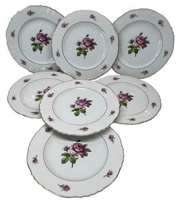 7 Syracuse China Federal Shape Victoria Rose Salad Plates 8" - Picture 1 of 11