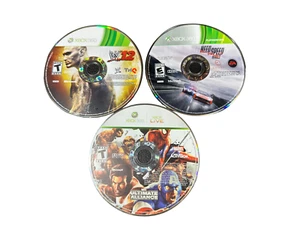 XBOX 360 Game DISC ONLY WWE '12 Need for Speed Rivals & Marvel Ultimate Alliance - Picture 1 of 4