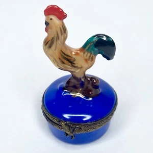 Limoges Peint Main Porcelain Trinket Box • Rooster • *NOTES* - Bild 1 von 8