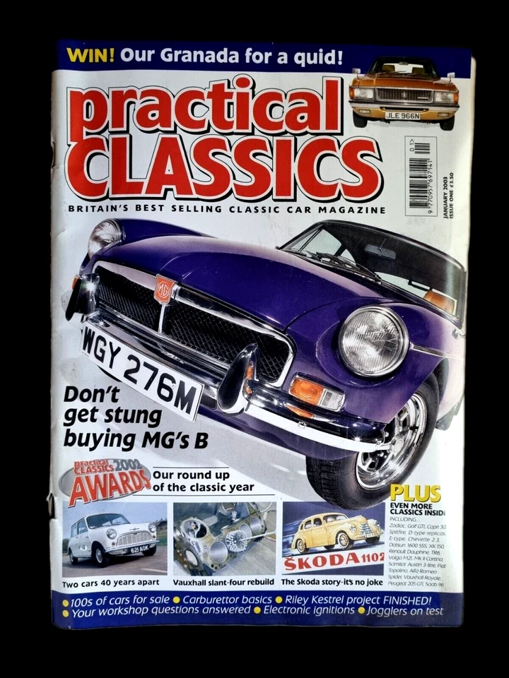 PRACTICAL CLASSICS MAGAZINE January 2003 VINTAGE Publication Mini Skoda MGB Vaux - Image 1 of 1