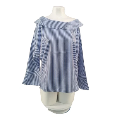 C.H. IMPRESIONES Blusa Top de Verano a Rayas Cuello Peter Pan Superpuesto Talla Grande Foto 1 de 4