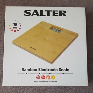 Salter Bamboo Wood Digital Bathroom Scales - Natural Wooden Weighing Scale