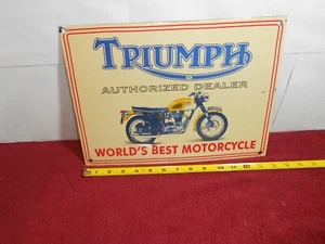 DE COLECCIÓN 14 x 10 pulgadas TRIUMPH BEST MOTOCICLETAS SIGNO HEAVY METAL PORCELANA - S 352 - Imagen 1 de 6