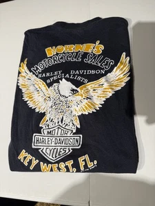 Vintage 70s / 80s Harley Davidson 1 Eagle 3d Emblem Style Key West Shirt Medium - Picture 1 of 7
