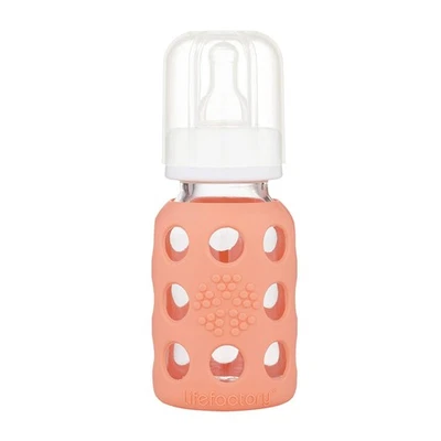 NOVA Garrafa LifeFactory Vidro Coral 120ml - Imagem 1 de 2