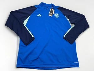 Neu mit Etikett 2023-24 Leeds United Adidas 1/4 Zip Trainingstop blau Größe XL - Bild 1 von 10